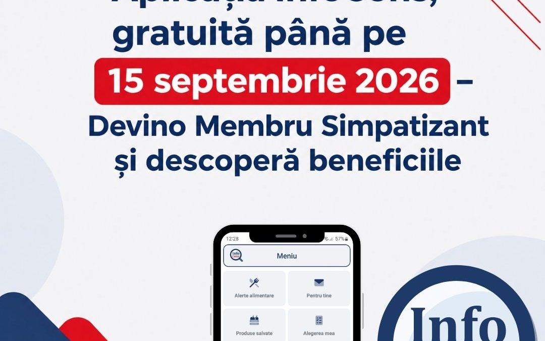 Devino Membru Simpatizant InfoCons până pe 15 Septembrie și ai 50 % reducere ! ​Ajută-ne să te Ajutăm !